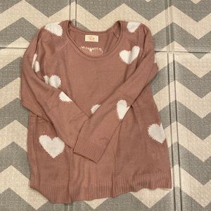 Cute heart sweater size L/XL. Brand new. Jady K